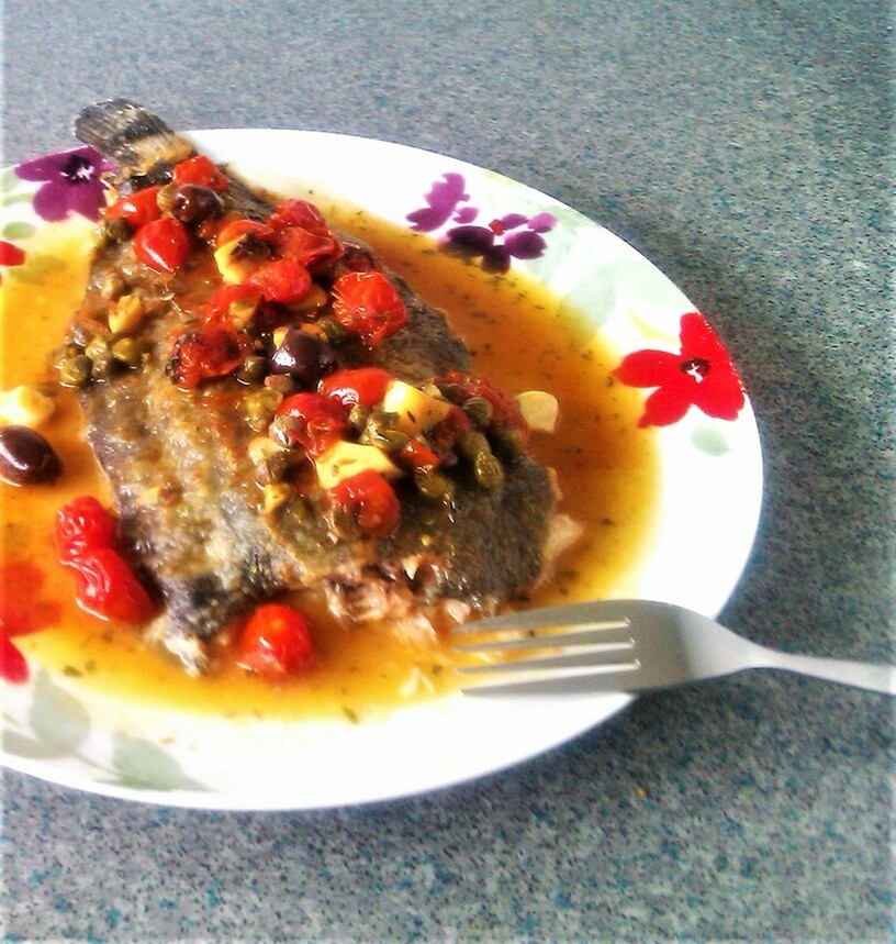 WHOLE LEMON SOLE WITH OLIVE & CAPER SAUCE - SIMBOOKER RECIPES>COOK ...
